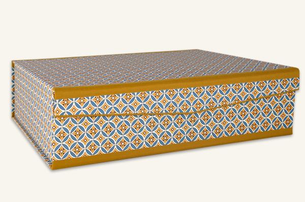 Blue yellow box in noble colors very stable handmade in Germany